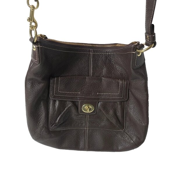Coach Brown Pebble Leather Penelope Shoulder Bag Brown Crossbody - Picture 9 of 10